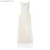 Basic Casual Dresses Women Floral Lace White Dress Wedding Elegant Chiffon Evening Party Maxi Dress Ball Gown V Neck Sleeveless Long Dress Vestido T231026