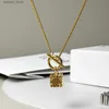 Pendant Necklaces Vintage Anagram Silk-wrapped Stereo Loews Necklace Gold Brand Sweater Necklaces Glamour Women's Wedding Party Jewelry Accessory Q231026