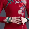 Vêtements ethniques Cheongsam Femmes Plus Taille Tops 2023 Automne Mélange de coton Épissage Collier de broderie Style chinois Qipao Chemises rétro