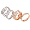 Pierścienie klastra tytanowe stalowe pierścień styl japońsko koreański europejski i amerykański pełny diament miłośnicy mężczyzn singiel kobiet