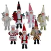 Christmas Decorations 30cm Pink Standing Posture Gift Santa Claus Doll Oranments Xmas Pendants Merry Decor For Home Kids Naviidad Presents 231026