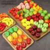 Kök spelar mat 10/20/30 st/lot mini simulering skum frukt och grönsaker konstgjorda kök leksaker för barn låtsas spela dockhus accessoriel231026