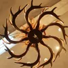 Chandeliers Retro Brown White Resin Antler Chandelier Lighting 4/6/9 Arms E14 Luxury Vintage For House Fixtures