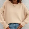 Women's Sweaters 2023 Casual Fall Oversized Sweater Batwing Sleeve Neck Spilt Knit Tunics Pullover Tops Streetwear N7YD