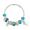 Charm-Armbänder frei Edelstahl verstellbar süße Delphin Strand Ozean Serie Perlen Armband Armreifen für Frauen Vintage-Schmuck