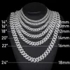 High Quality Cubana Hip Hop Jewelry 8-20mm 925 Sterling Silver Vvs Moissanite Diamond Iced Out Cuban Link Chain Necklace for Men