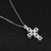 Pendentif colliers KNOBSPIN 3ct D VVS1 Moissanite croix pendentif colliers pour femmes homme étincelle diamant avec GRA % 925 collier en argent Sterling Q231026