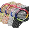 Orologi da donna Orologi ghiacciati di lusso per uomo Luxury Hiphop Rapper Orologio oro nero da uomo colorato con strass bling Calendario Reloj Hombre 231025