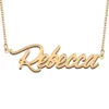 Pendant Necklaces Rebecca Name Necklace For Women Stainless Steel Jewelry 18k Gold Plated Nameplate Femme Mother Girlfriend Gift255B