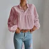 Women's Blouses Chiffon Shirt Polka Dot Lace Jacquard Loose Lantern Sleeve Bohemian Shirts & Top Autumn Clothes