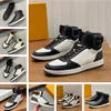 Berühmte Marke High-Top Rivolis Männer Sneaker Schuhe Braun Weiß Schwarz Kalbsleder Schnürung Gummisohle Party Hochzeit Skateboard Großhandel Schuhe EU38-46