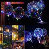 Décorations de Noël 10packs LED allument des ballons Bobo 18 pouces d'hélium coloré avec des lumières de chaîne pour la fête de mariage d'anniversaire D 231026
