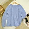 Women's Sweaters Women Early Spring Mohair Round Neck Knitted Skin-friendly Airy Curling Loose Slimming Tops Hole Hollow Solid Pullovers