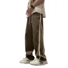 Calças masculinas 2023 moda carga homens corredores calças casuais baggy exército homens plus size multi-bolso listra streetwear macacão