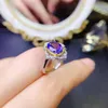 Bagues de cluster Tanzaite JewelryFashion 925 Bague en argent pour la fête 2ct 7mm 9mm VVS Grade Naturel Tanzanite Femme Véritable cadeau