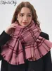 Scarves KarSaNy Cashmere Winter Shawl Plaid Warm Scarf For Women Autumn Large Size Luxury Woman 2023