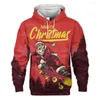 Hoodies masculinos engraçado natal hoodie papai noel impressão moletom outono designer de manga comprida roupas de grandes dimensões dos desenhos animados para homem