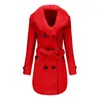 Trench da donna 2023 Autunno Inverno Donna Giubbotti Risvolto in lana Cappotto doppiopetto Outwear Elegante soprabito da donna Plus Size