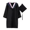 Clothing Sets Graduation Uniform Trencher Cap Set Unisex Bachelor Costume School University Ceremony Baccalaureate Gown