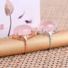 Cluster Rings Meibapj Natural Big Rose Quartz Gemstone Fashion Ring For Women Real 925 Sterling Silver Fine Charm Wedding Jewelry