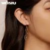 Stud WOSTU Long Tassel Ear Thread Earrings Women Dreamlined 925 Sterling Silver Rose Gold Two-Tone Earring Simple Jewerly Gift YQ231026