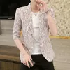 Men's Suits Men's & Blazers Summer Sleeve Small Suit Men Young Korean Slim Short Trend Handsome Zebra Stripe Coat ThinMen's