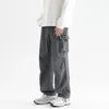 Męskie spodnie khaki ładunki dla mężczyzn relaksowane dopasowanie luźne piesze odzież na zewnątrz praca prosta dres z kieszeniami