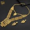 Bruiloft Sieradensets ANIID Afrikaanse 24K Vergulde Dubai Ketting Oorbellen Voor Vrouwen Nigeriaanse Indiase Bruids 2 STUKS Set Feestcadeaus 231025