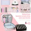 Cosmetic Bags Cases 30 Grids Nail Organizer Makeup Bag Cosmetic Manicure Case Professional Double Layer Design Nail Polish Gel Handbag with Handle 231026