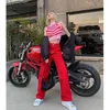 Women's Jeans Solid Color Red Denim Pant Plus Size Jean Trouser Women Fashion Casual Y2k Pants Harajuku Vintage High Streetwear Korean