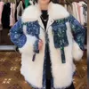 FURE FURE CIĘŻKIE Hafty haftowe z długim rękawem płaszcz Kobieta 2023 Zimowa podwójna twarz wełniana skórzana ciepła wypoczynek moda sztuczna faux