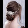 hair Sier Color Crystal Pearl Bridal Headband Tiara Vine Headpiece Decorative Women Wedding Hair Jewelry Accessories Sqril2693