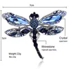 Pins Broches Blauw Kristal Vintage Dragonfly Broches voor Vrouwen Hoogwaardige Mode Insect Broche Pins Jas Accessoires Dieren Sieraden Geschenken 231025