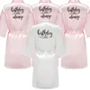 Women's Sleepwear Birthday Party Girl & Entourage Satin Printing Women Pajamas Female Robes