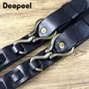 Belts Deepeel 3.3cm Wide Genuine Leather Belt Cowhide Thickened Men's Brass Hooks Waistband Male Retro Jeans Designer Girdles YQ231026