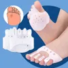 Peças de calçados Acessórios Hallux Valgus Separador de cinco dedos do pé Ortopédico Aliviar Sobreposição de silicone macio Reduzir a fadiga do antepé Inserção do corretor de pés 231025