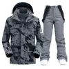 Skiing Suits Winter Ski Suit For Men Waterproof Keep Warm Snow Fleece Jacket Pants Windproof Outdoor Mountain Snowboard Wear Set Brand 231025