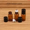 50pcs/Lot Promotion 3ml Amber Glass Essential Oil Bottle Women Cosmetic Container 3cc Roll On Packaging 1/10OZ Refillable Pothood qty Ehllg