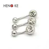 Double Clean Diamond Navel Piercing Navel Ring 100pcs lot Fashion Body Jewelry 100% Guaranteed 14G284S