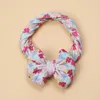 Hair Accessories Cable Knit Bows Girl Baby Headband Elastic Soft Nylon Turban Print Band Children's For Born Items