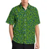 Mäns avslappnade skjortor söta växtpalmtryck semester skjorta hawaiian coola blusar man plus storlek 3xl 4xl