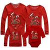 Famille correspondant tenues Costume de noël année mère fille vêtements filles garçon maman papa t-shirt bébé barboteuse 231026