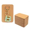 Smyckespåsar 50x Keychain Packaging Cardstock Holder för att visa Keyring Brown Paper Cards Säljer