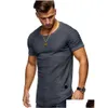 T-shirts pour hommes Hommes T-shirt à manches longues Col rond Slim Bottoming Rayé Plissé Manches Raglan T-shirt Drop Livraison Vêtements Vêtements Dhlsk