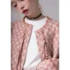 Robe de deux pièces Sweet Pink Plaid 2pcs Set Femmes Automne O-Col Gland À Lacets Veste En Tweed Mini Jupe En Queue De Poisson Kawaii Hiver Corée Costume De Mode 231026