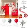 Décorations de Noël Kit de guirlande de ballons rouges blancs Candycane Cadeau Ballons en aluminium Décor de fête de Noël 231026