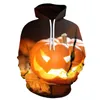 Herrtröjor Halloween Hoodie 3D Pumpkin Lamp Printing Graphic Pullover Par Sweatshirt Casual Fashion and Women's Sudaderas