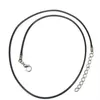 100pcs / lot noir 1 5mm cire cuir serpent collier perles cordon chaîne corde fil 45cm chaîne d'extension avec fermoir à homard bricolage bijoux208I