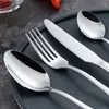 Conjuntos de talheres 16 pcs conjunto de talheres de aço inoxidável facas garfos colheres textura requintada talheres utensílio para casa e restaurante