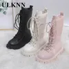 Boots Kid's Equestrain Boats Students Beige Warm Pink Canister Children Fashion Flat Size 2737 Black Plush Shoes Winter 231025